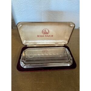 Rolls Razor Patented Made in England Art Deco‎ Safety Razor Shaver Case Set